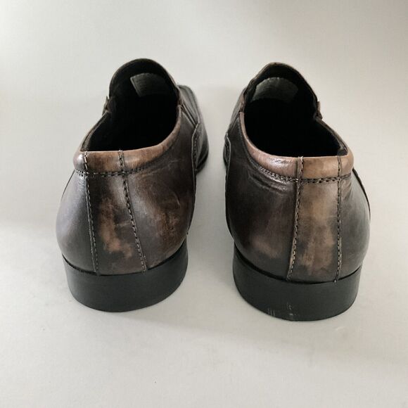Urbanmale Leather Distressed Square-toe Loafers Brown Men 11 main image 6